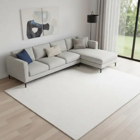 Ivory and Gray Abstract Washable Area Rug Photo 1