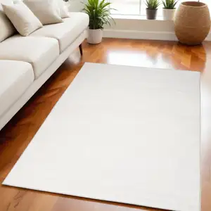 Photo of Ivory and Gray Abstract Washable Area Rug