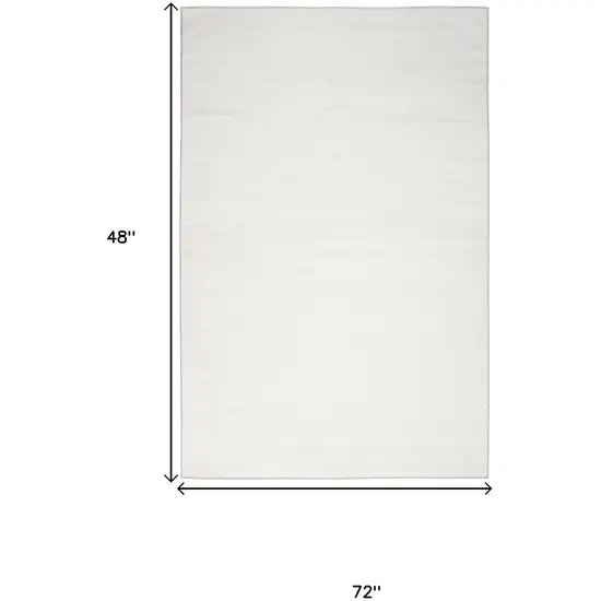 Ivory and Gray Abstract Washable Area Rug Photo 3