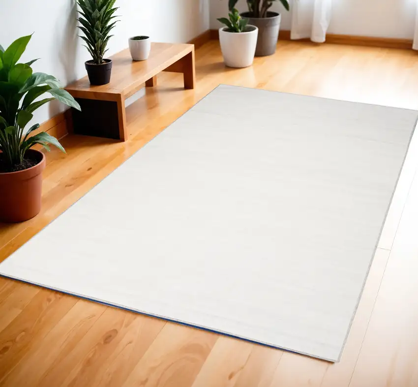 Ivory and Gray Abstract Washable Area Rug Photo 1