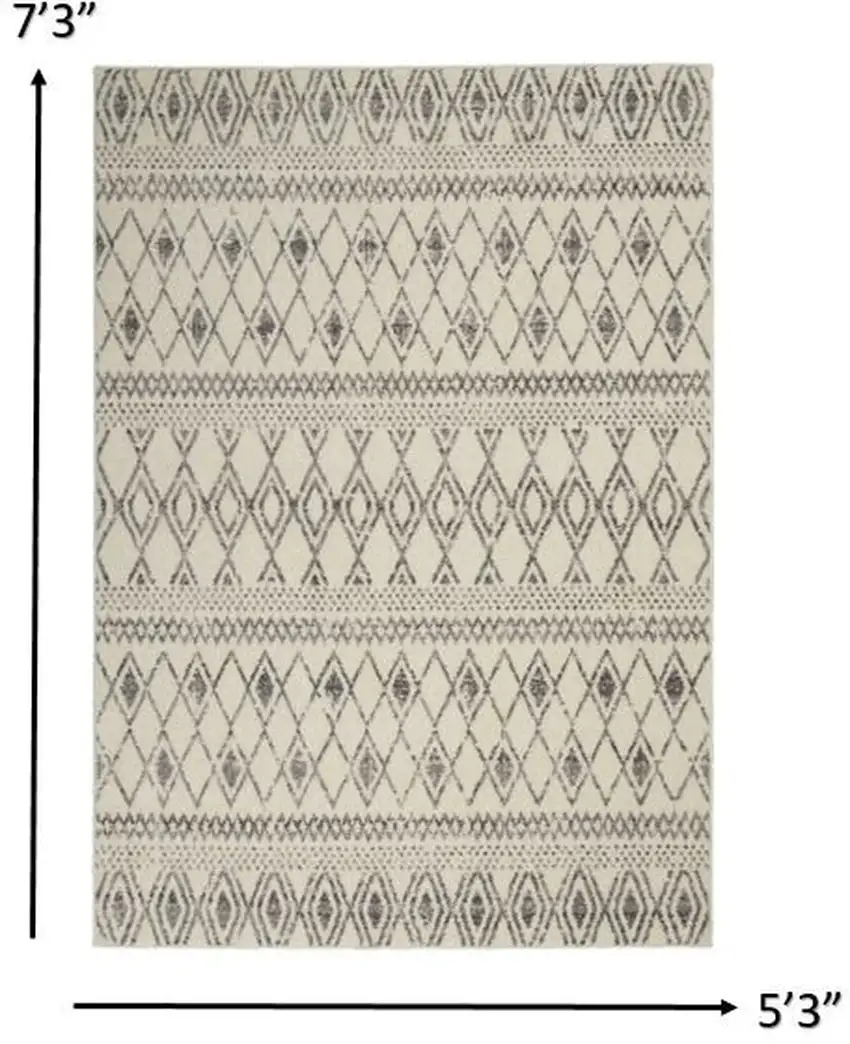Ivory and Gray Berber Pattern Area Rug Photo 6