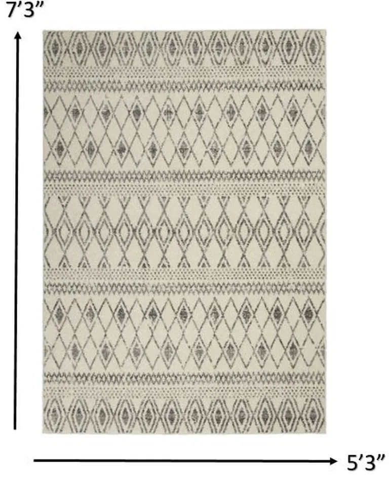 Ivory and Gray Berber Pattern Area Rug Photo 1