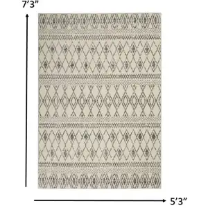 Photo of Ivory and Gray Berber Pattern Area Rug