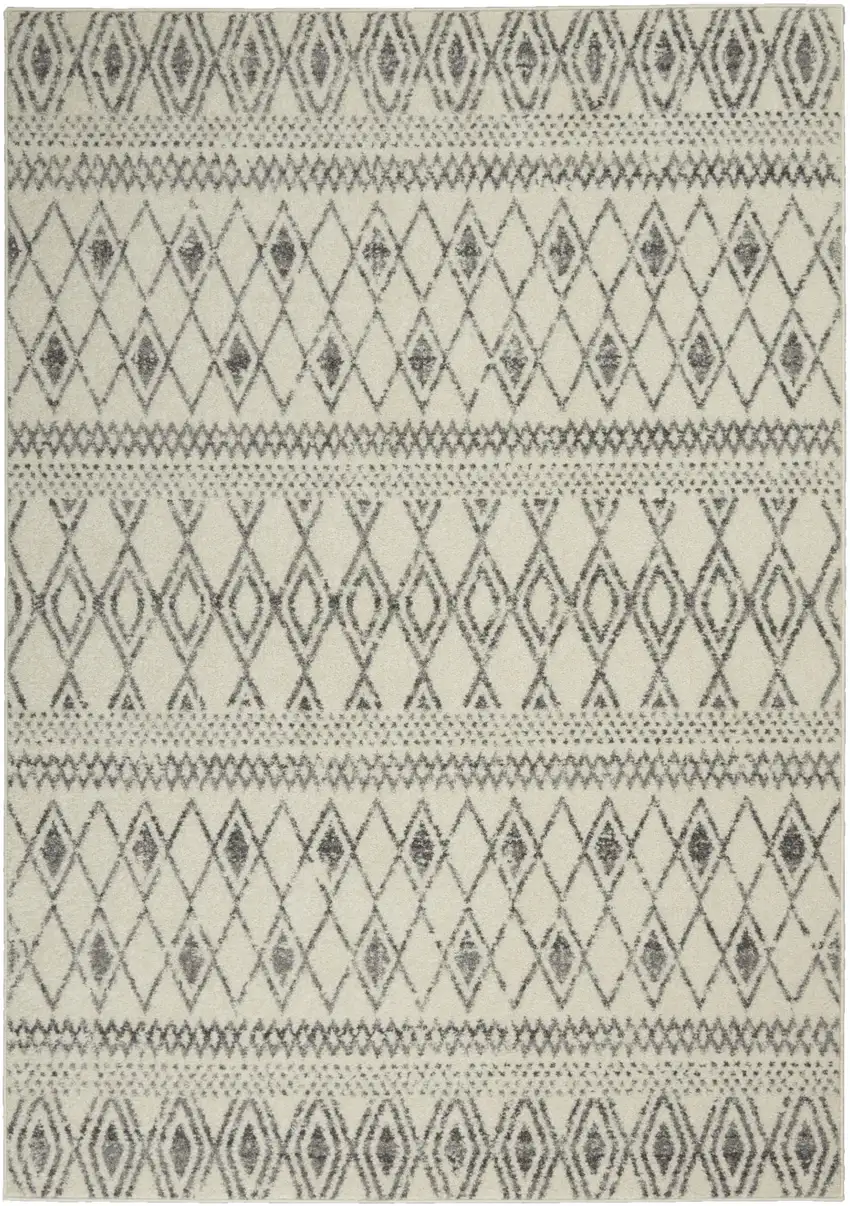 Gray Geometric Berber Power Loom Area Rug Photo 4