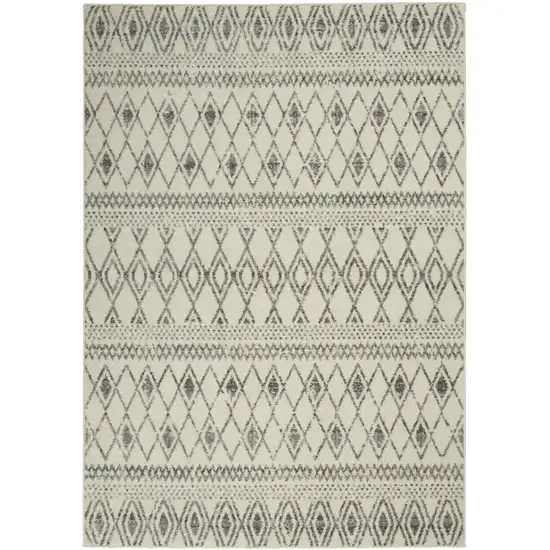 Gray And Ivory Geometric Area Rug Photo 8