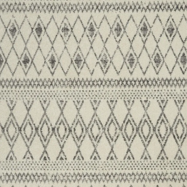 Ivory and Gray Berber Pattern Area Rug Photo 2