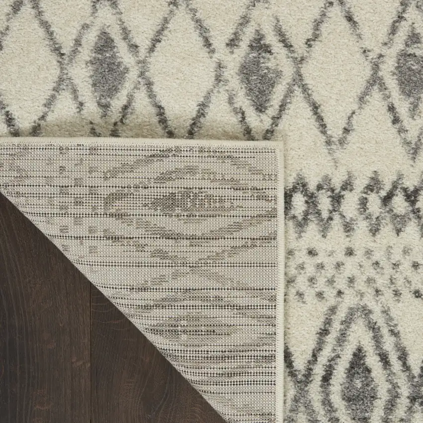 Gray Geometric Berber Power Loom Area Rug Photo 5
