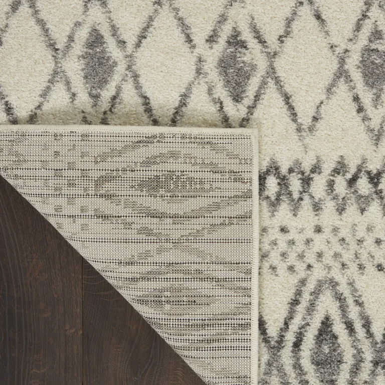 Ivory and Gray Berber Pattern Area Rug Photo 5