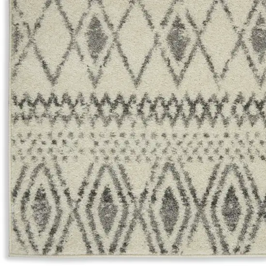 Gray And Ivory Geometric Area Rug Photo 8