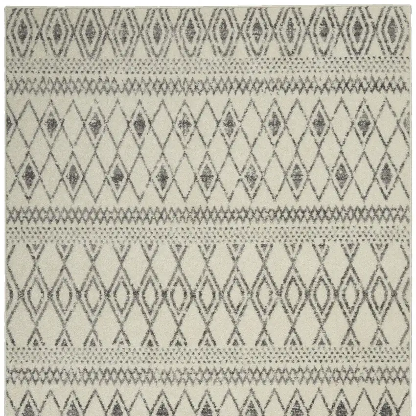 Ivory and Gray Berber Pattern Area Rug Photo 9