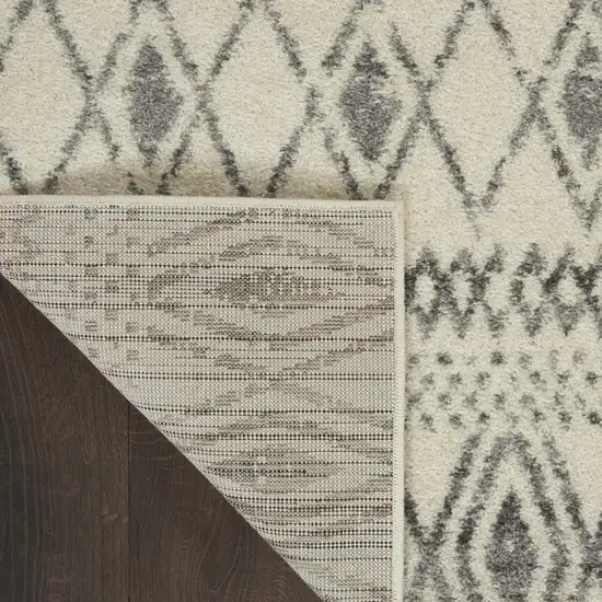 Gray And Ivory Geometric Area Rug Photo 9
