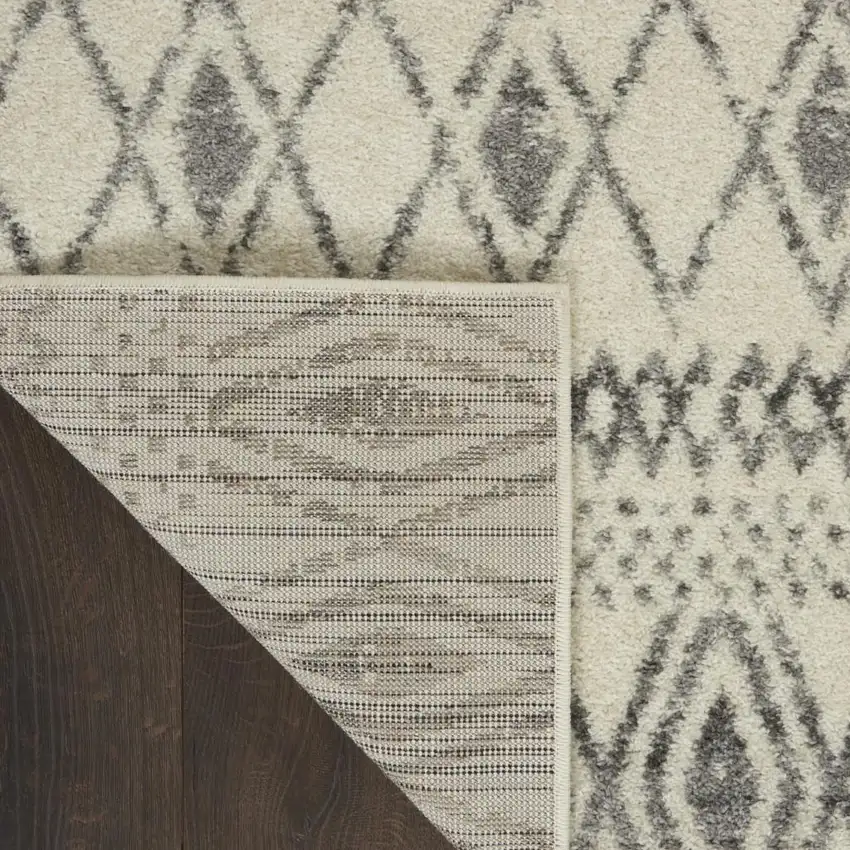 Gray And Ivory Geometric Area Rug Photo 9