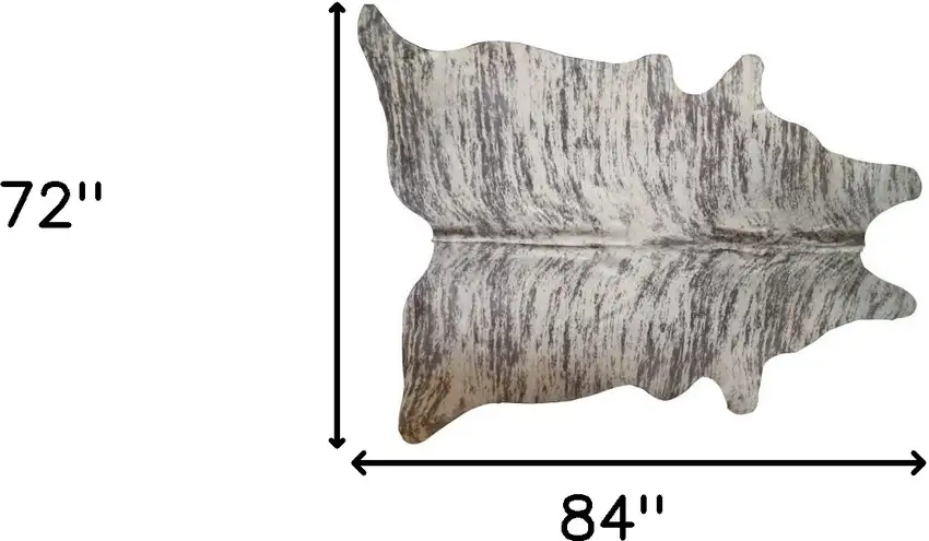 Ivory and Gray Cowhide Striped Hand Knotted Area Rug Photo 6