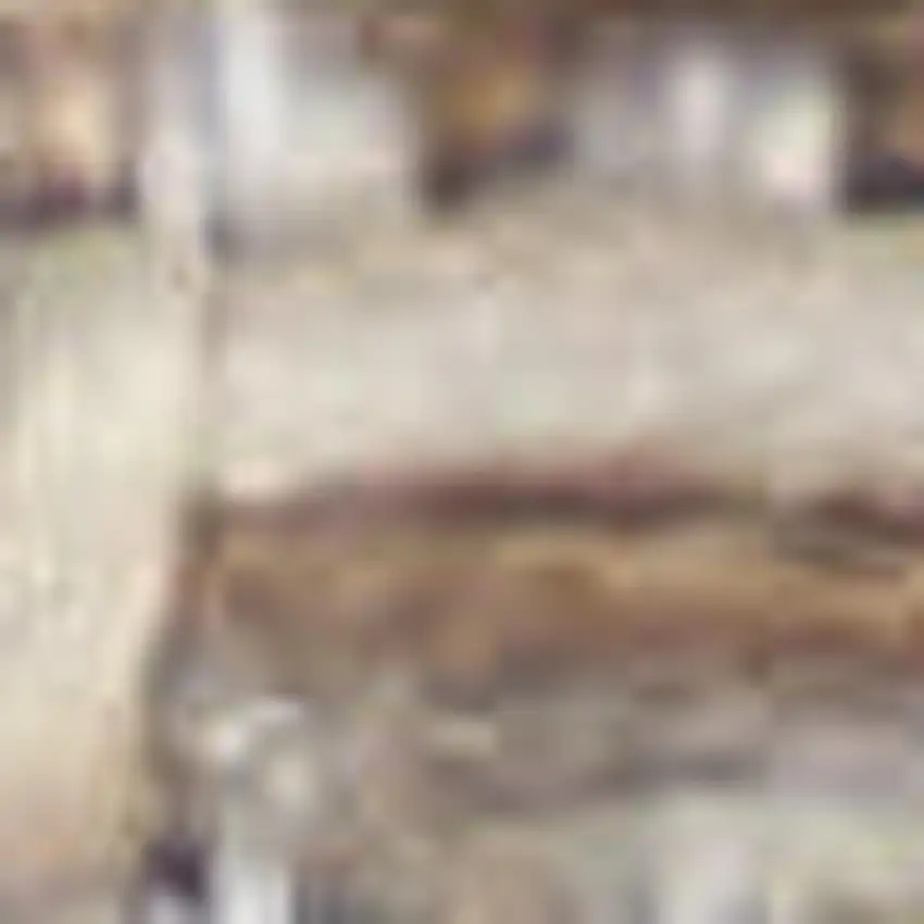 Ivory and Gray Damask Distressed Non Skid Area Rug Photo 6