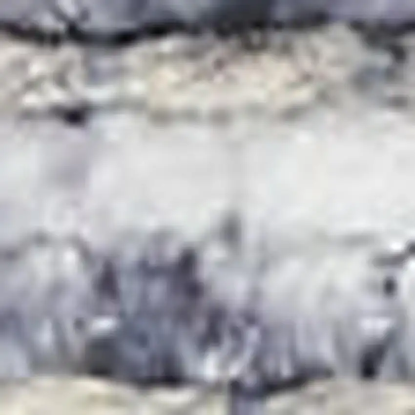 Ivory and Gray Floral Medallion Power Loom Distressed Area Rug Photo 4