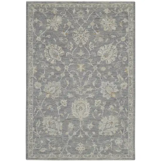 Ivory And Gray Floral Medallion Area Rug Photo 2