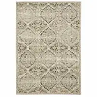 Photo of Ivory and Gray Floral Trellis Indoor Area Rug