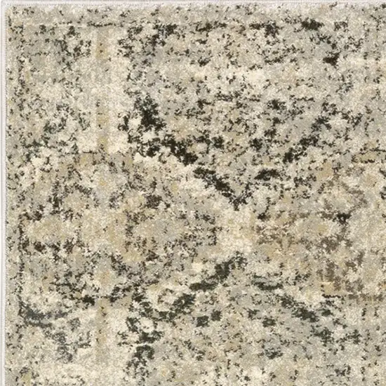 2' X 8' Ivory And Gray Floral Trellis Indoor Runner Rug Photo 4