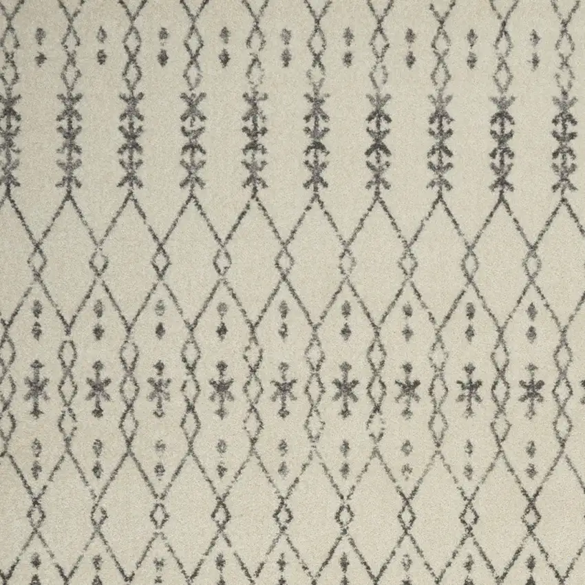 Ivory and Gray Geometric Area Rug Photo 8