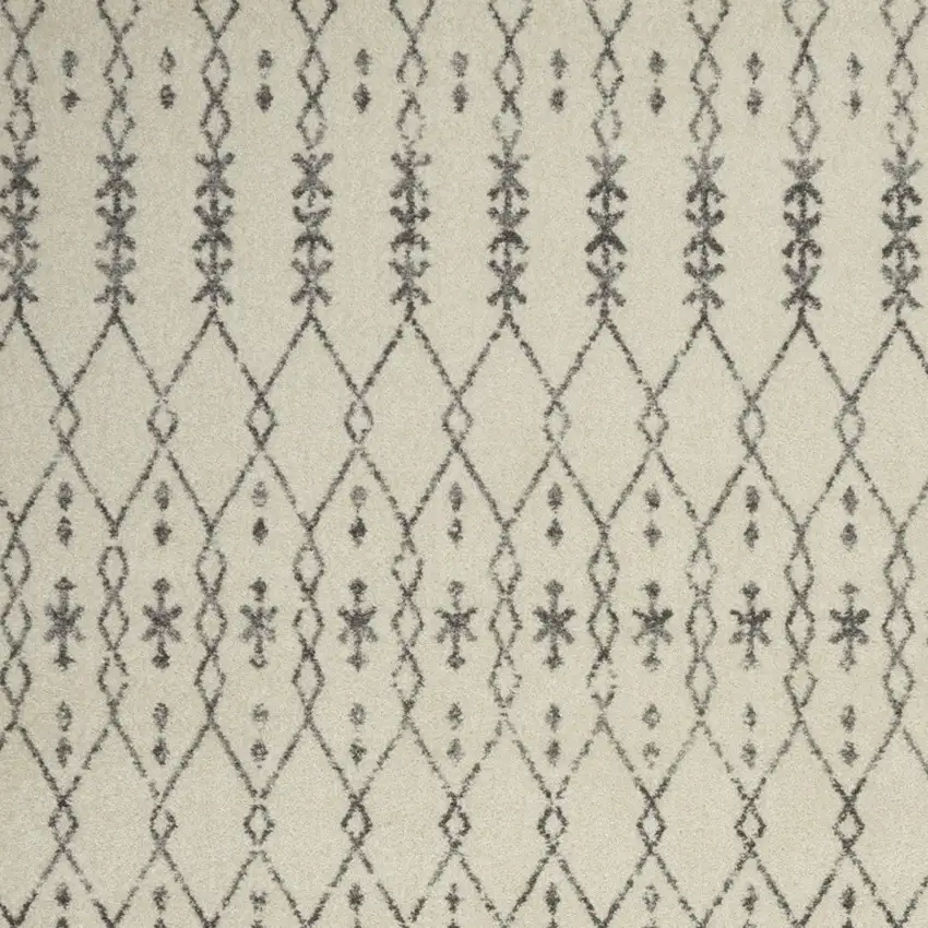 Ivory and Gray Geometric Area Rug Photo 8