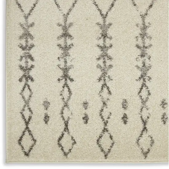 Gray And Ivory Geometric Distressed Area Rug Photo 8