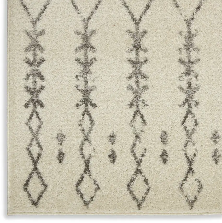 Gray And Ivory Geometric Distressed Area Rug Photo 8