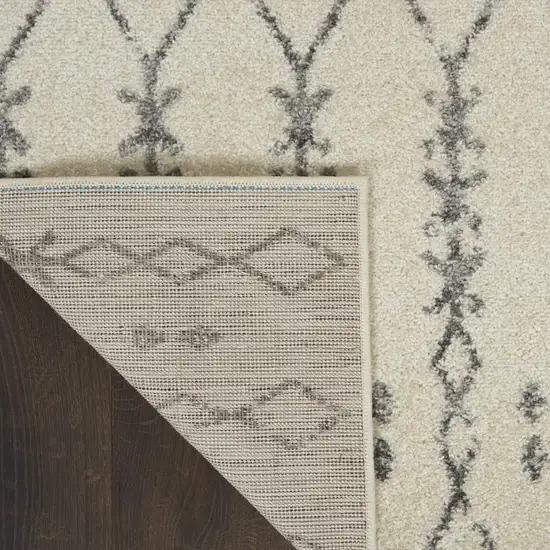 Gray And Ivory Geometric Distressed Area Rug Photo 9