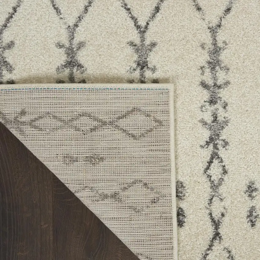 Gray And Ivory Geometric Distressed Area Rug Photo 9