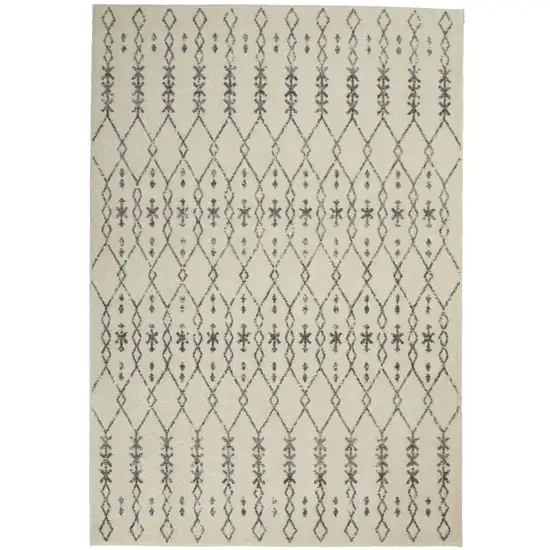 Gray And Ivory Geometric Distressed Area Rug Photo 8