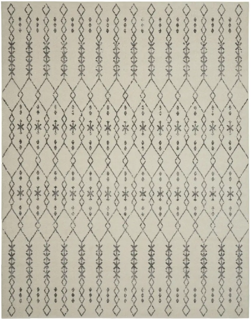Gray Geometric Power Loom Area Rug Photo 2