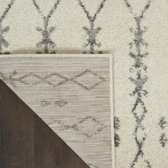 Gray And Ivory Geometric Distressed Area Rug Photo 9