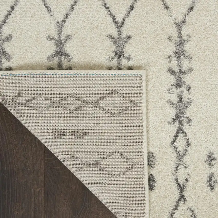 Gray And Ivory Geometric Distressed Area Rug Photo 9