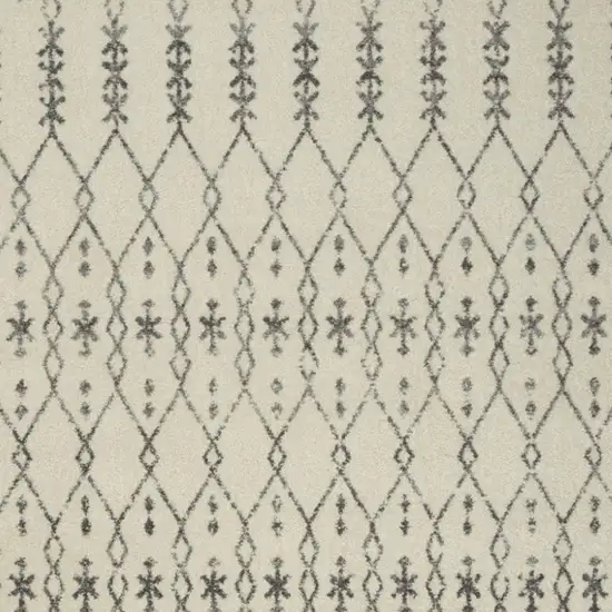 Gray And Ivory Geometric Distressed Area Rug Photo 3