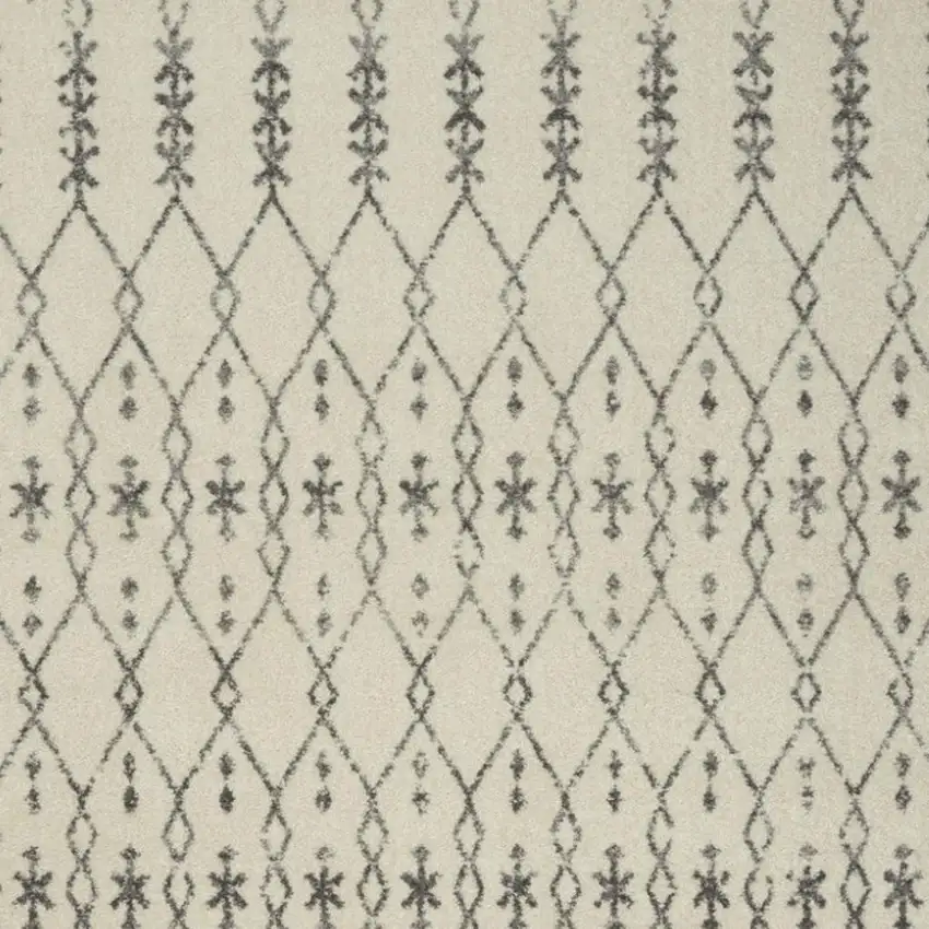 Gray And Ivory Geometric Distressed Area Rug Photo 3