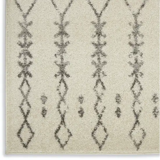 Gray And Ivory Geometric Distressed Area Rug Photo 8