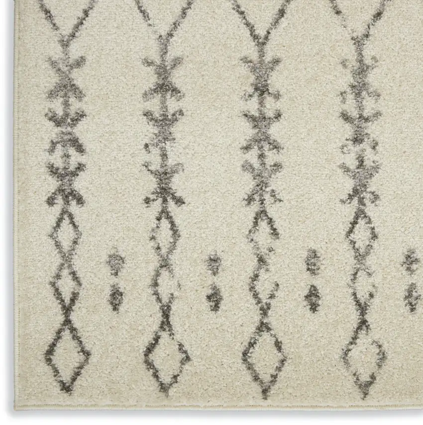 Gray And Ivory Geometric Distressed Area Rug Photo 8