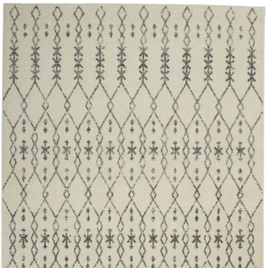 Gray And Ivory Geometric Distressed Area Rug Photo 6