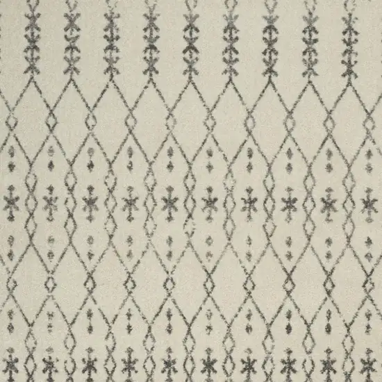 Gray And Ivory Geometric Distressed Area Rug Photo 1