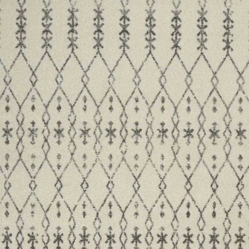 Gray And Ivory Geometric Distressed Area Rug Photo 1