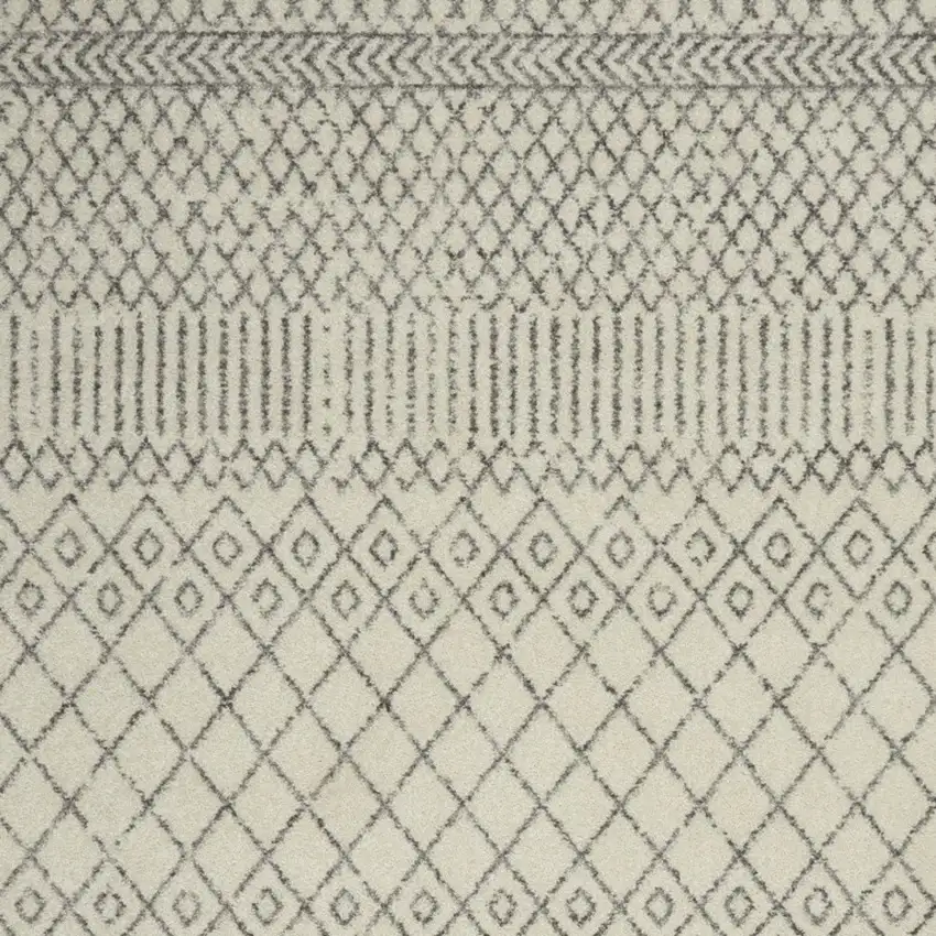 Ivory and Gray Geometric Area Rug Photo 8