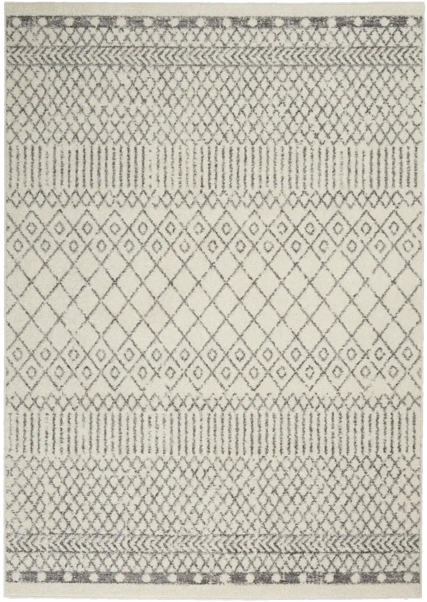 Gray Geometric Power Loom Area Rug Photo 4