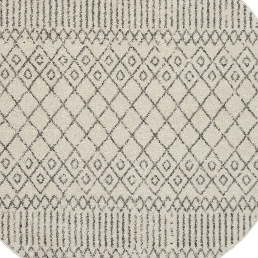 Ivory and Gray Geometric Area Rug Photo 10