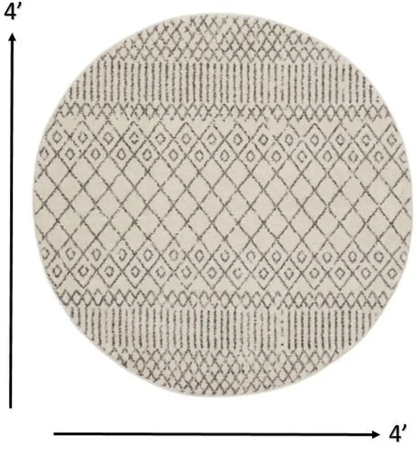 Ivory and Gray Geometric Area Rug Photo 7