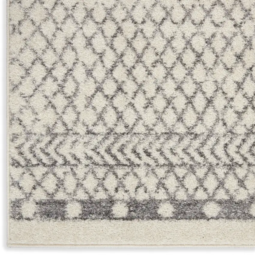 Gray And Ivory Geometric Distressed Area Rug Photo 8