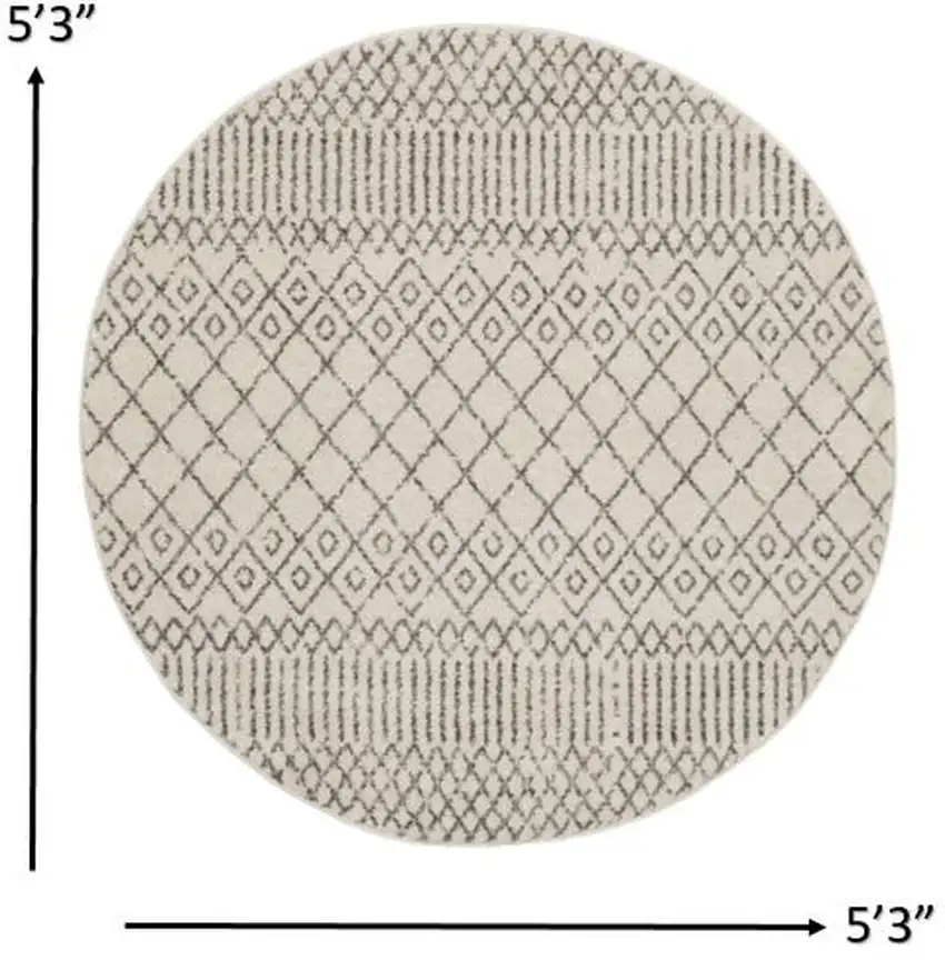 Ivory and Gray Geometric Area Rug Photo 7
