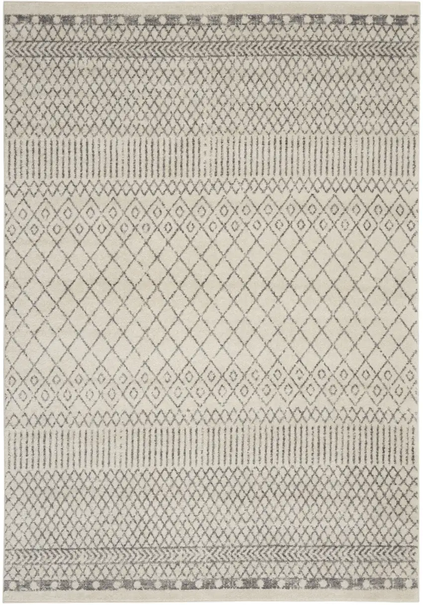 Gray Geometric Power Loom Area Rug Photo 4