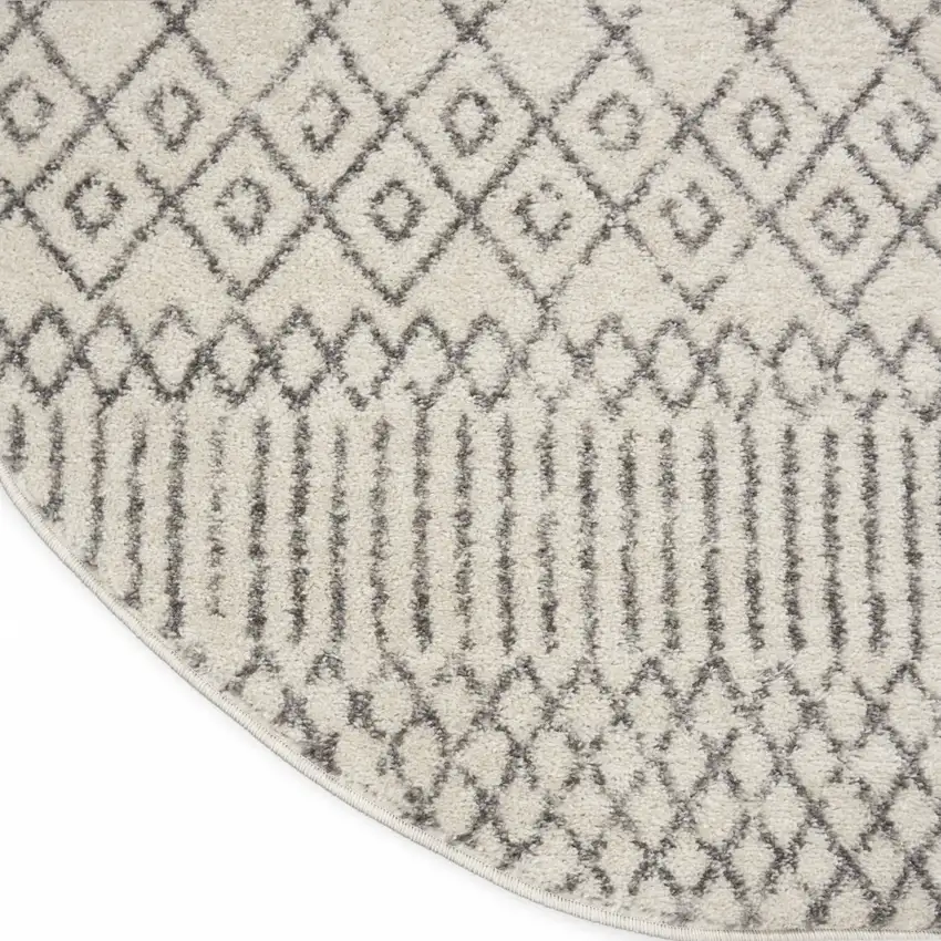 Ivory and Gray Geometric Area Rug Photo 4