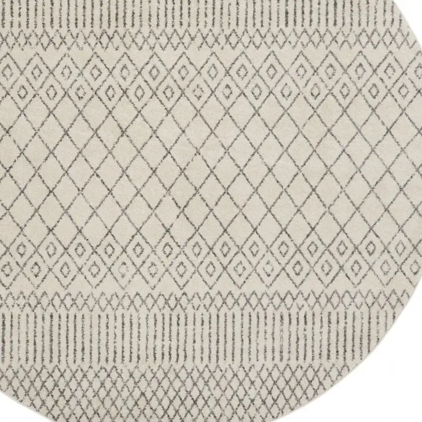 Ivory and Gray Geometric Area Rug Photo 11