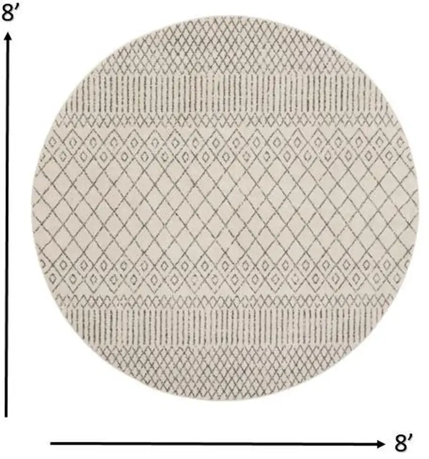 Ivory and Gray Geometric Area Rug Photo 7