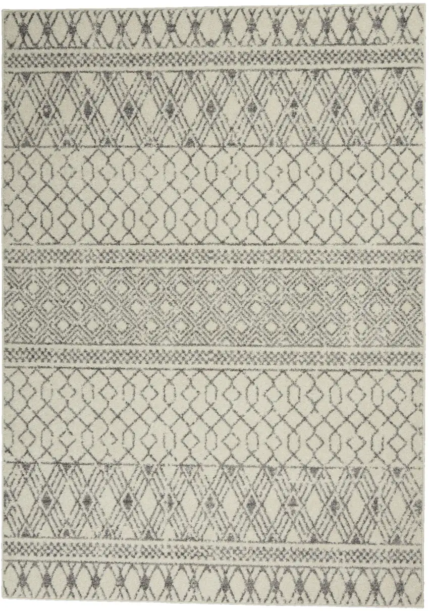 Gray Geometric Power Loom Area Rug Photo 4
